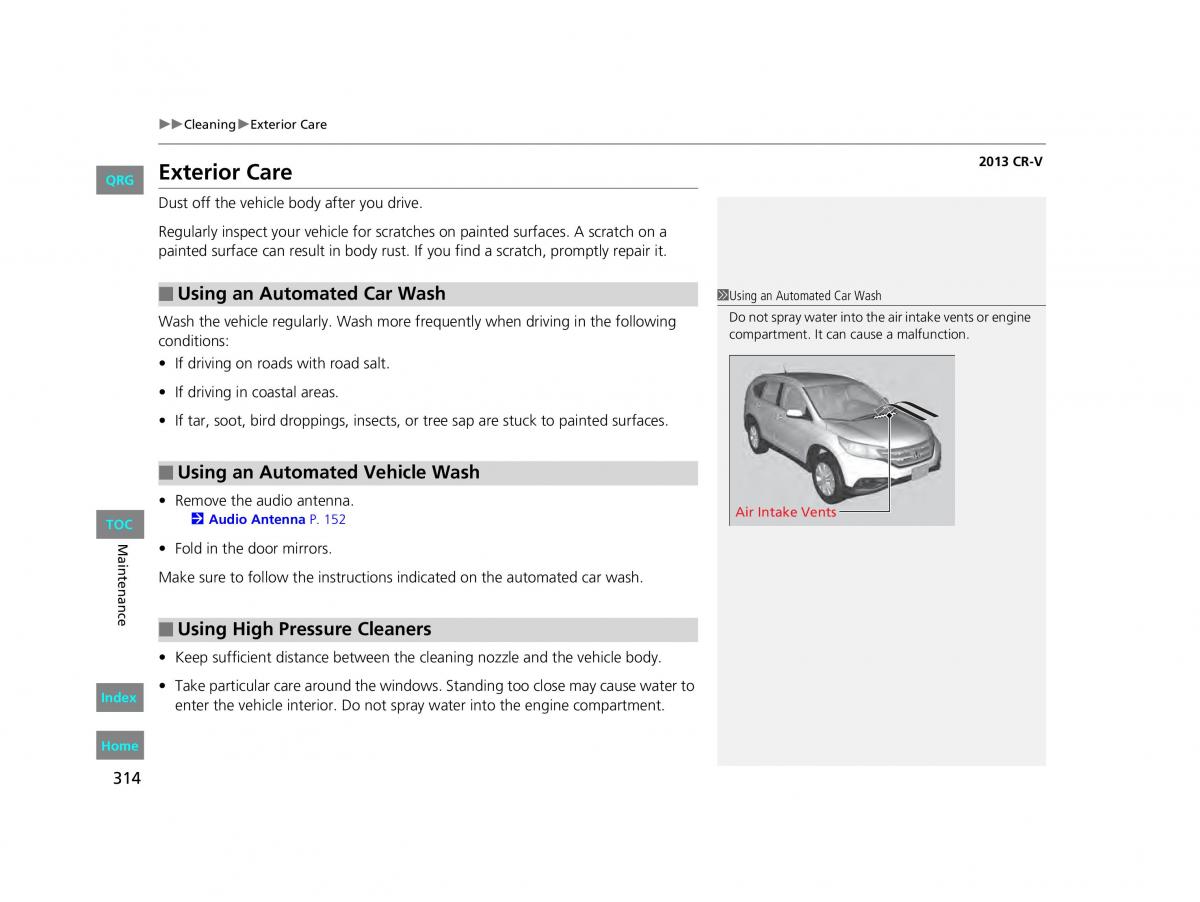 Honda CR V IV 4 owners manual / page 315