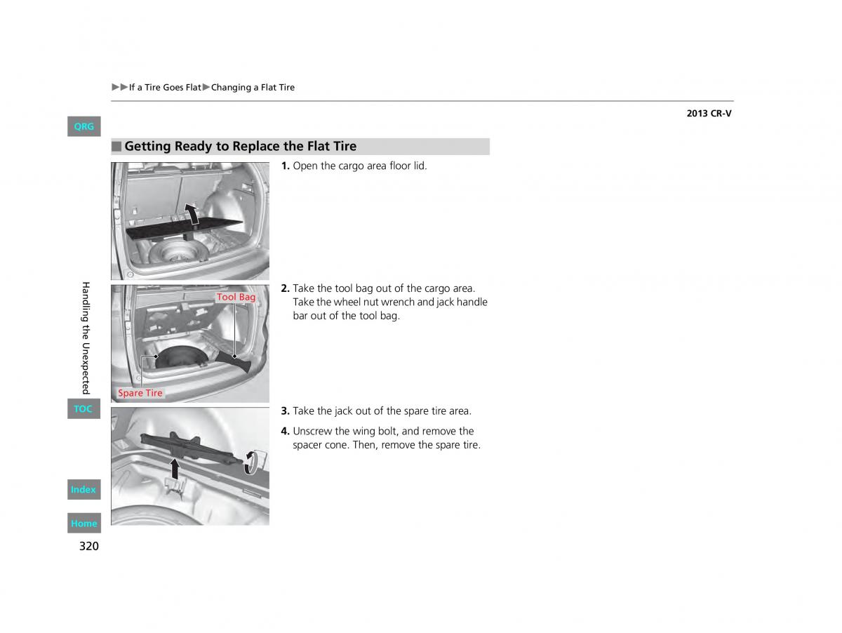 Honda CR V IV 4 owners manual / page 321