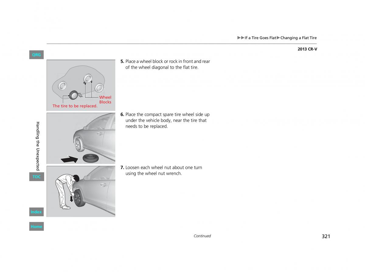 Honda CR V IV 4 owners manual / page 322