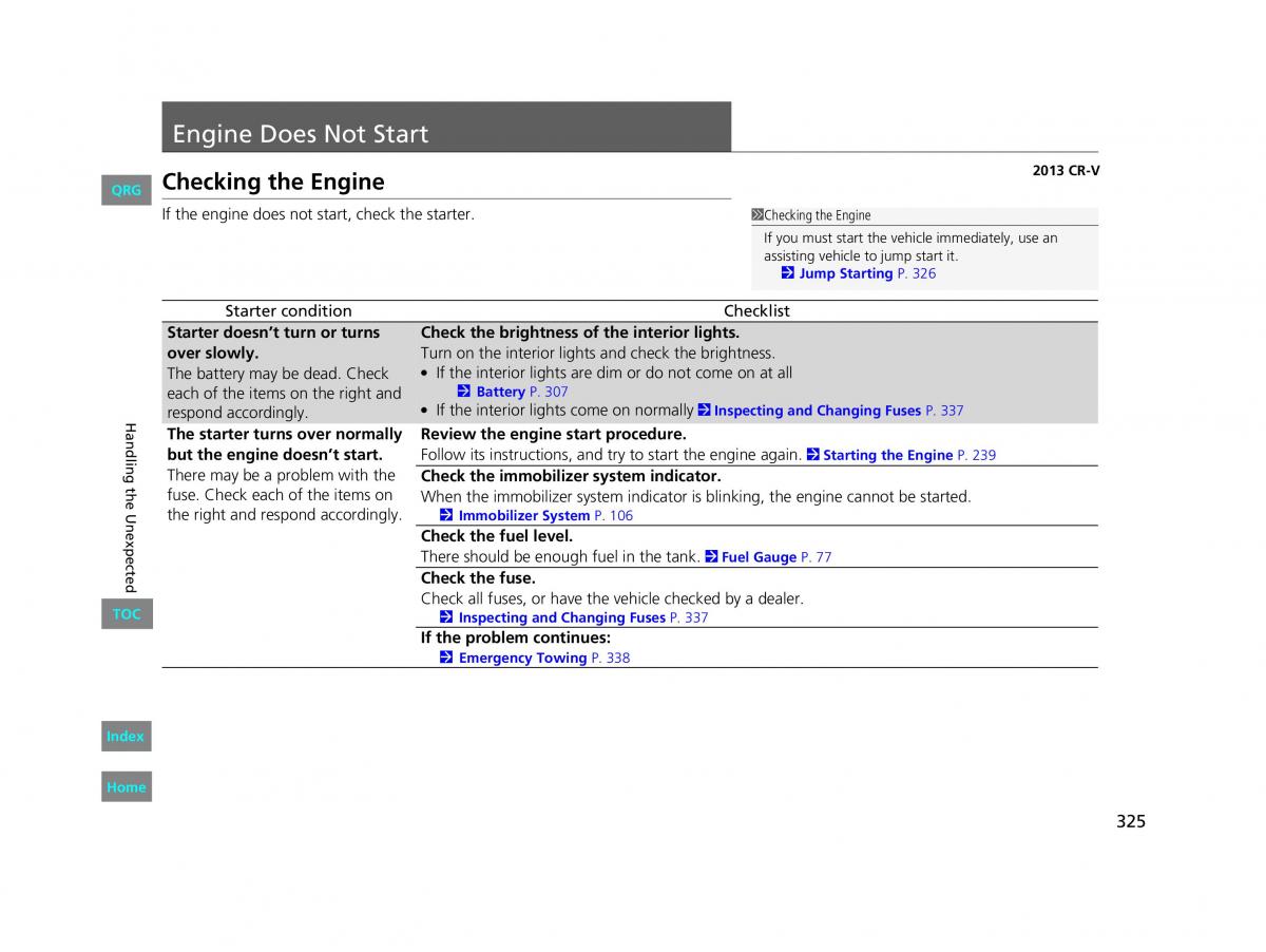 Honda CR V IV 4 owners manual / page 326