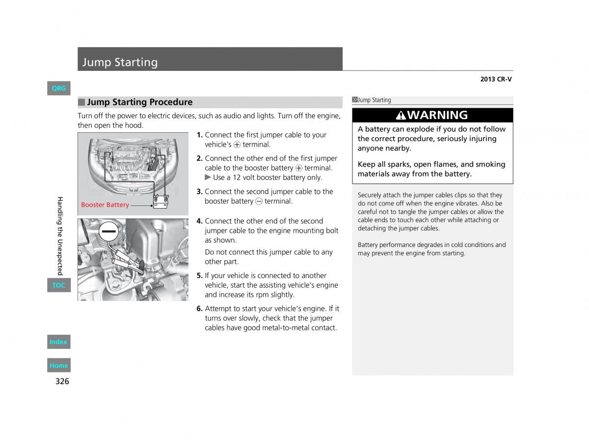 Honda CR V IV 4 owners manual / page 327