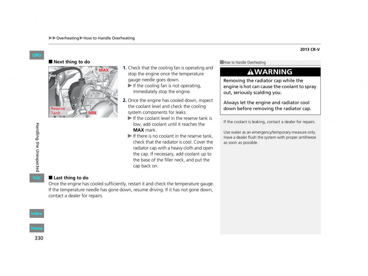 Honda CR V IV 4 owners manual / page 331