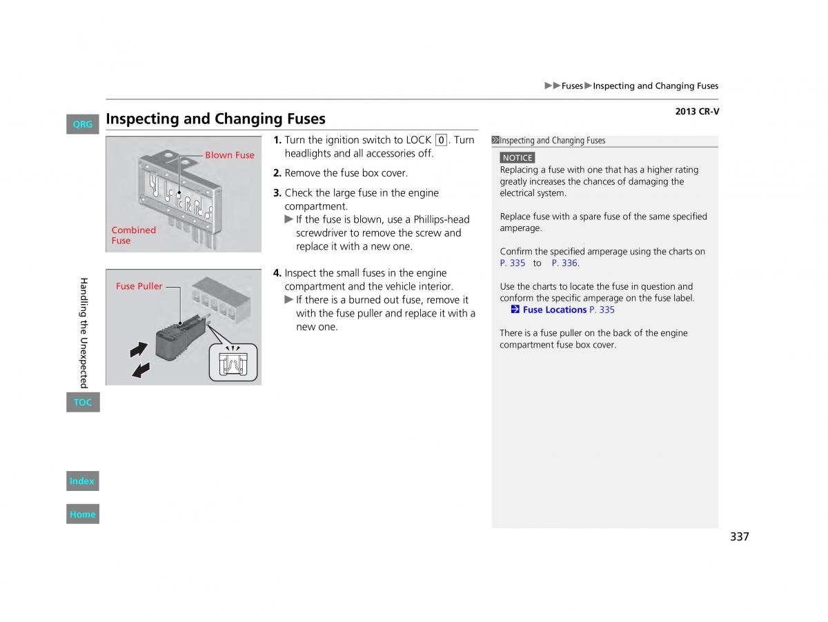 Honda CR V IV 4 owners manual / page 338