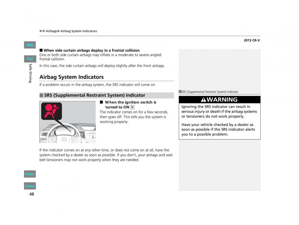 Honda CR V IV 4 owners manual / page 49