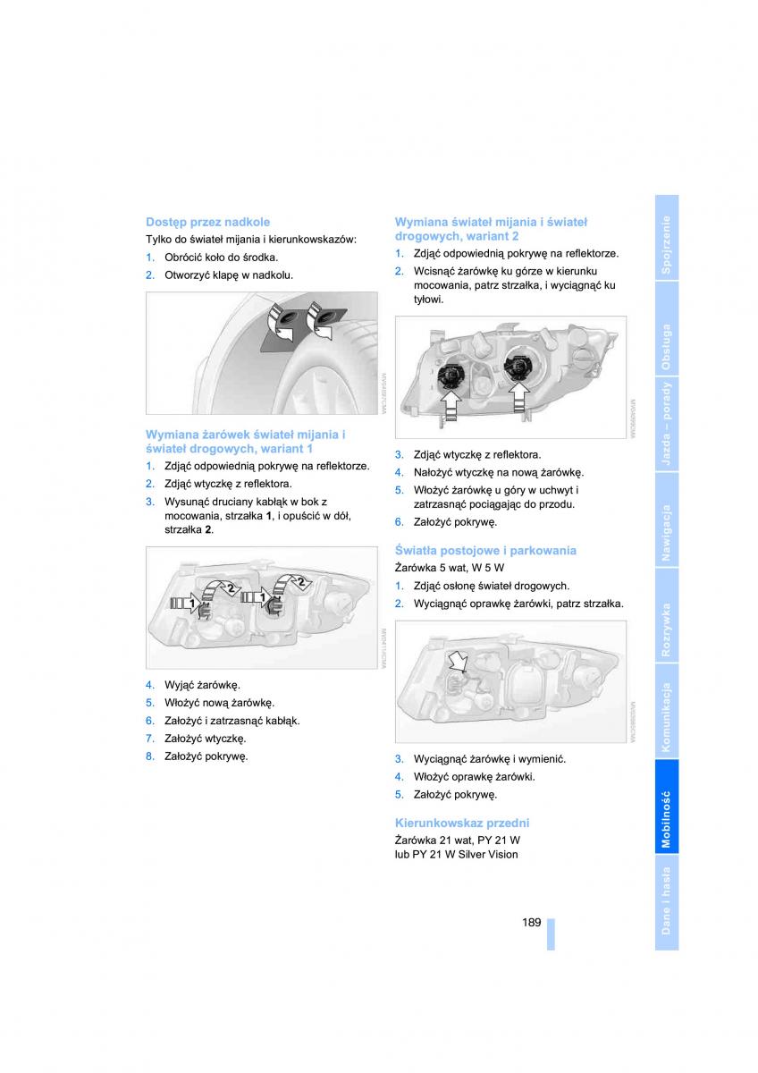 BMW 3 E90 owners manual / page 191