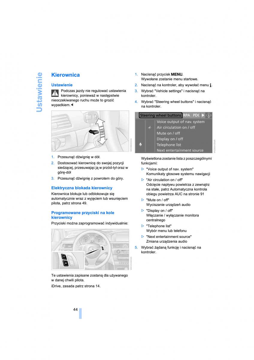 BMW 3 E90 owners manual / page 46