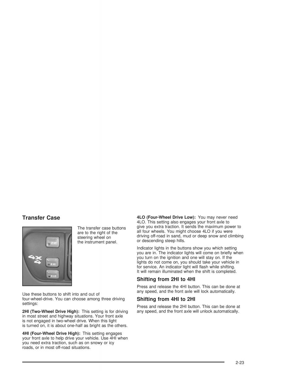 Chevrolet S 10 owners manual / page 85