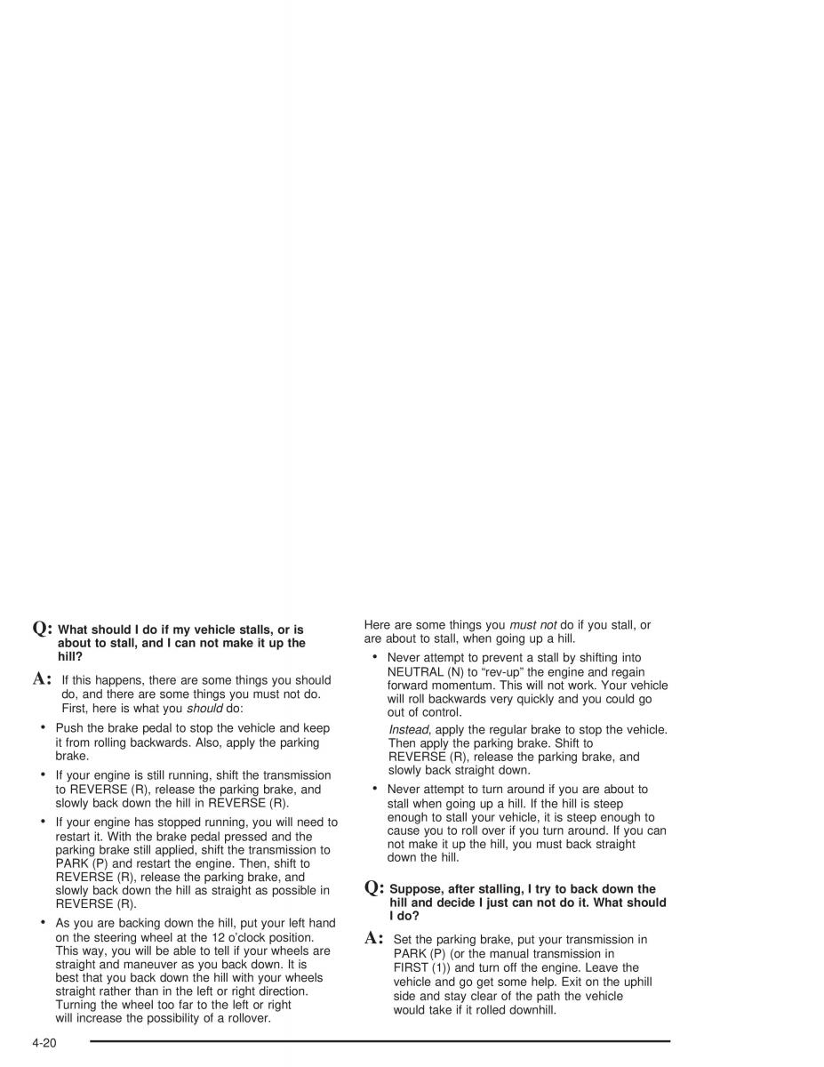 Chevrolet S 10 owners manual / page 204