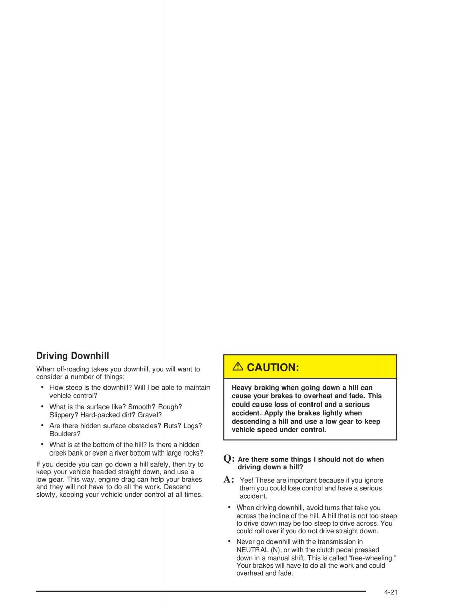 Chevrolet S 10 owners manual / page 205