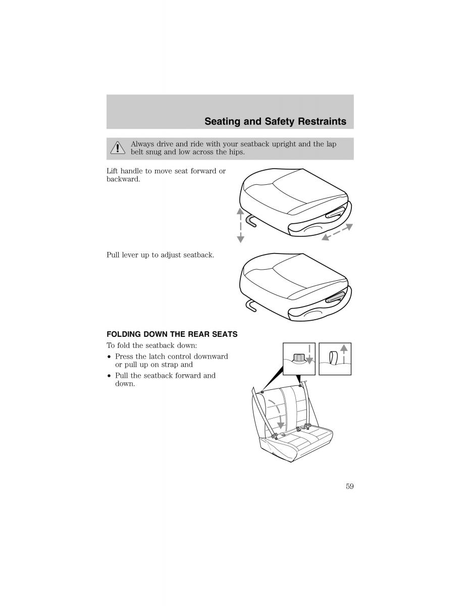 Ford Escort ZX2 owners manual / page 59