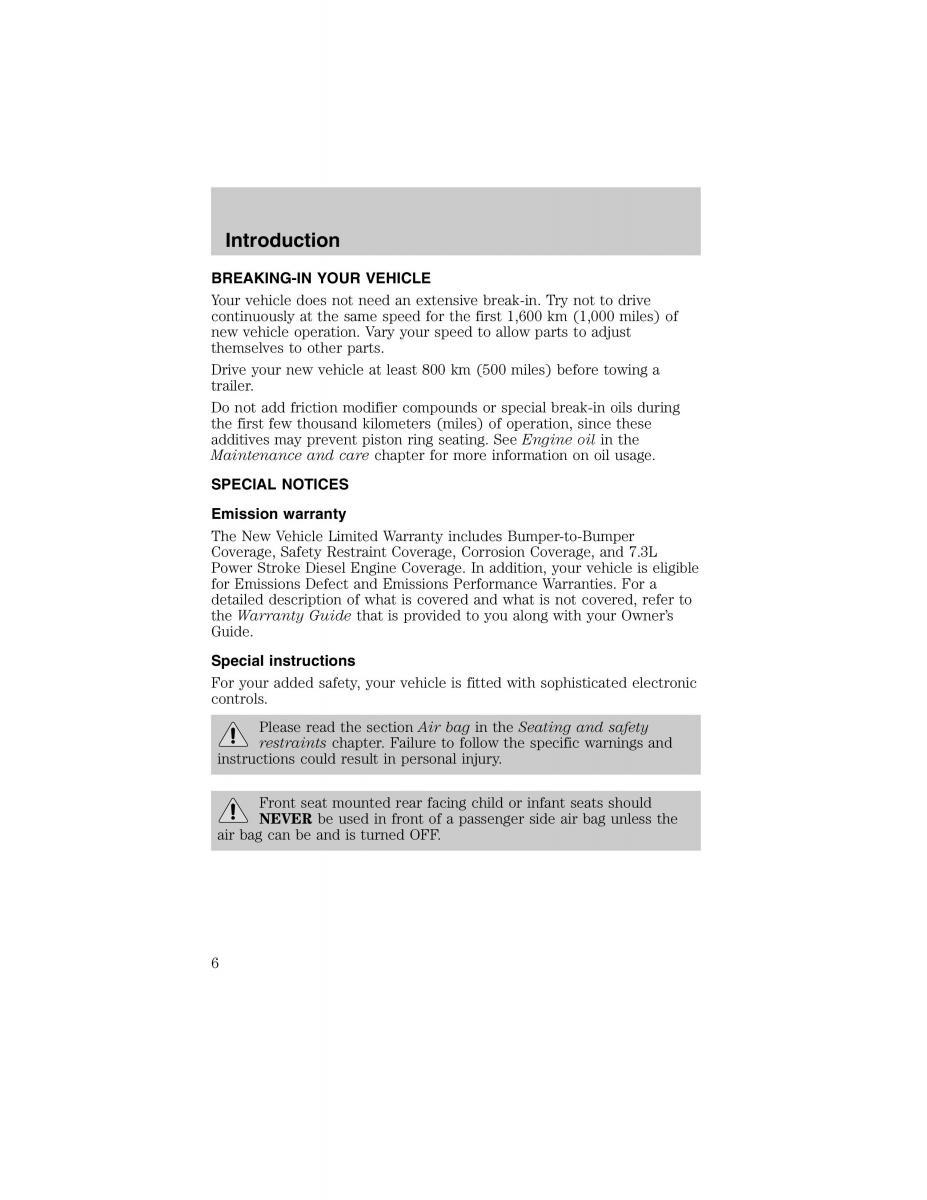 Ford Escort ZX2 owners manual / page 6