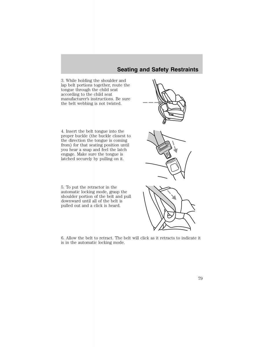 Ford Escort ZX2 owners manual / page 79