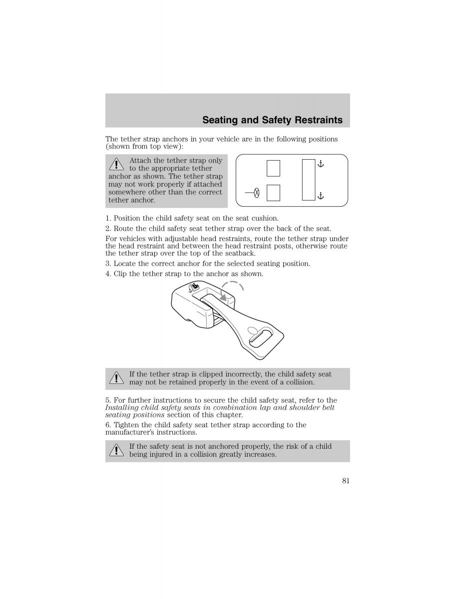 Ford Escort ZX2 owners manual / page 81