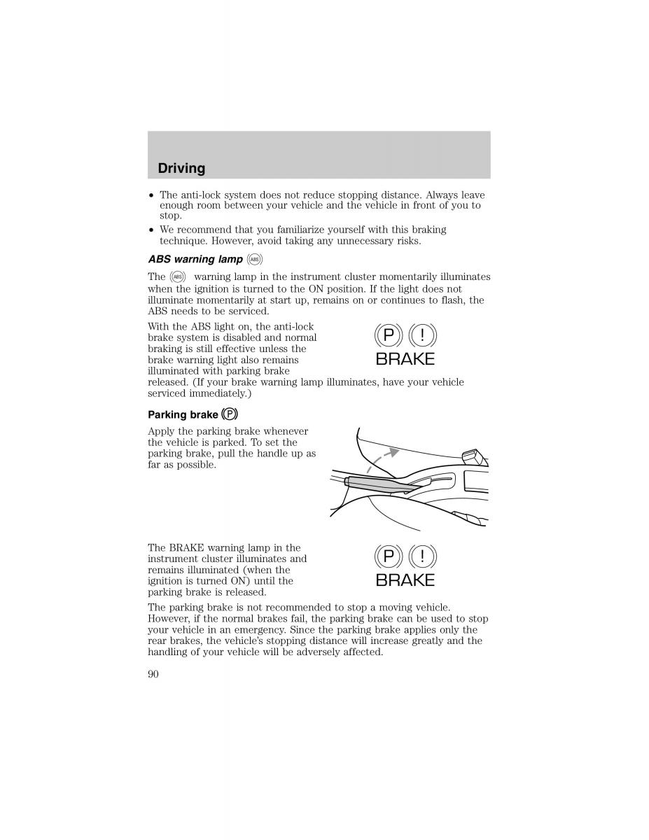 Ford Escort ZX2 owners manual / page 90