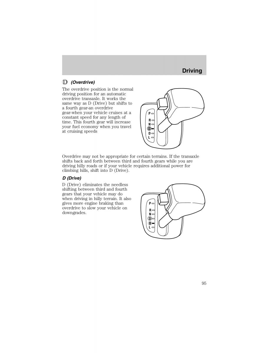 Ford Escort ZX2 owners manual / page 95