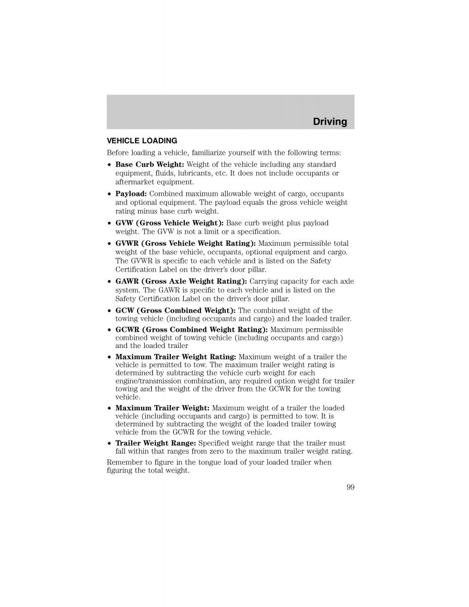 Ford Escort ZX2 owners manual / page 99