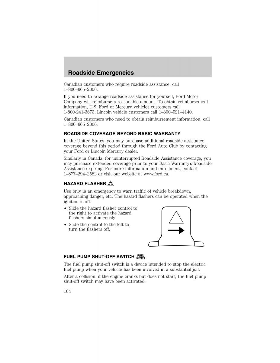 Ford Escort ZX2 owners manual / page 104