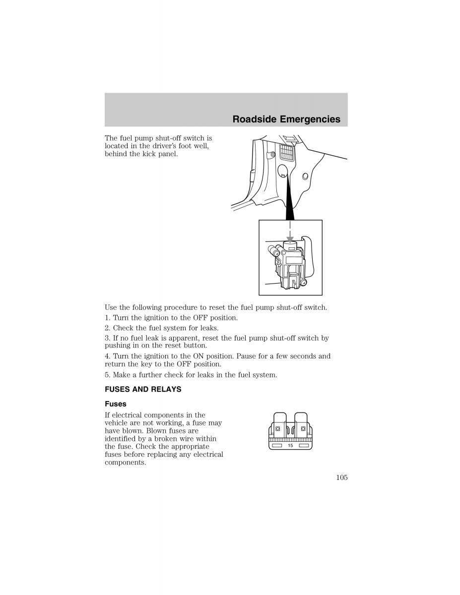 Ford Escort ZX2 owners manual / page 105