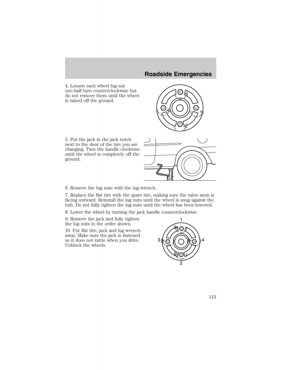 Ford Escort ZX2 owners manual / page 113