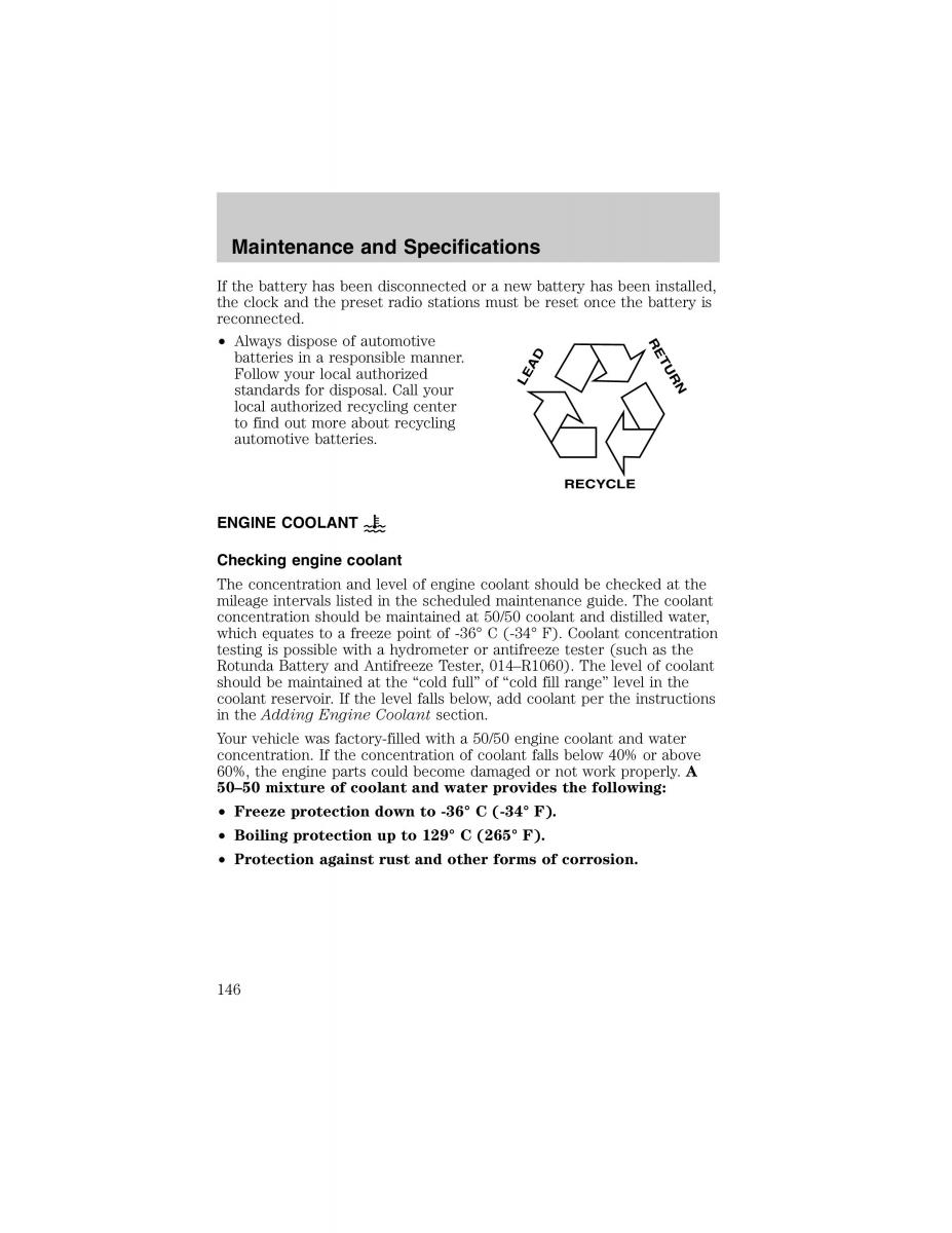 Ford Escort ZX2 owners manual / page 146