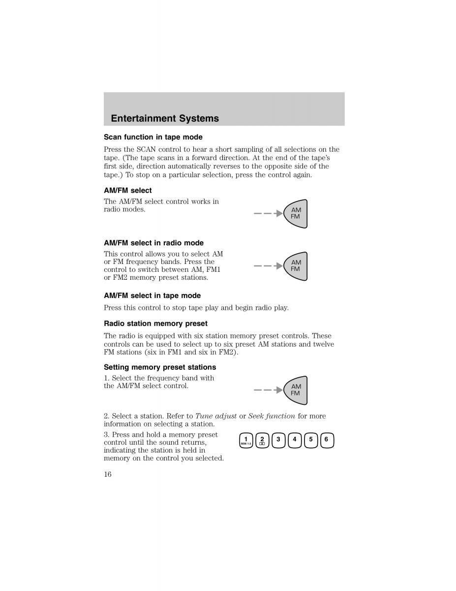 Ford Escort ZX2 owners manual / page 16