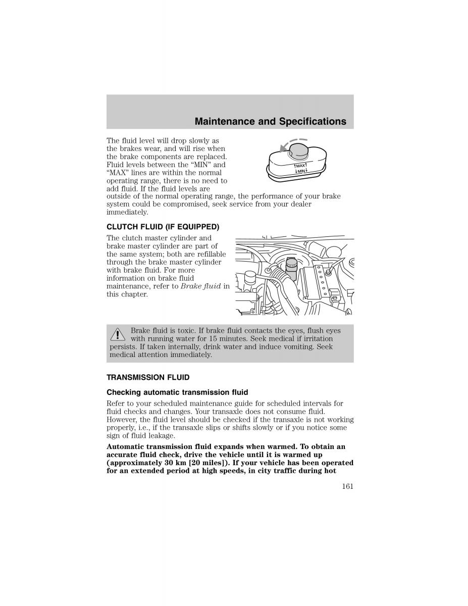 Ford Escort ZX2 owners manual / page 161