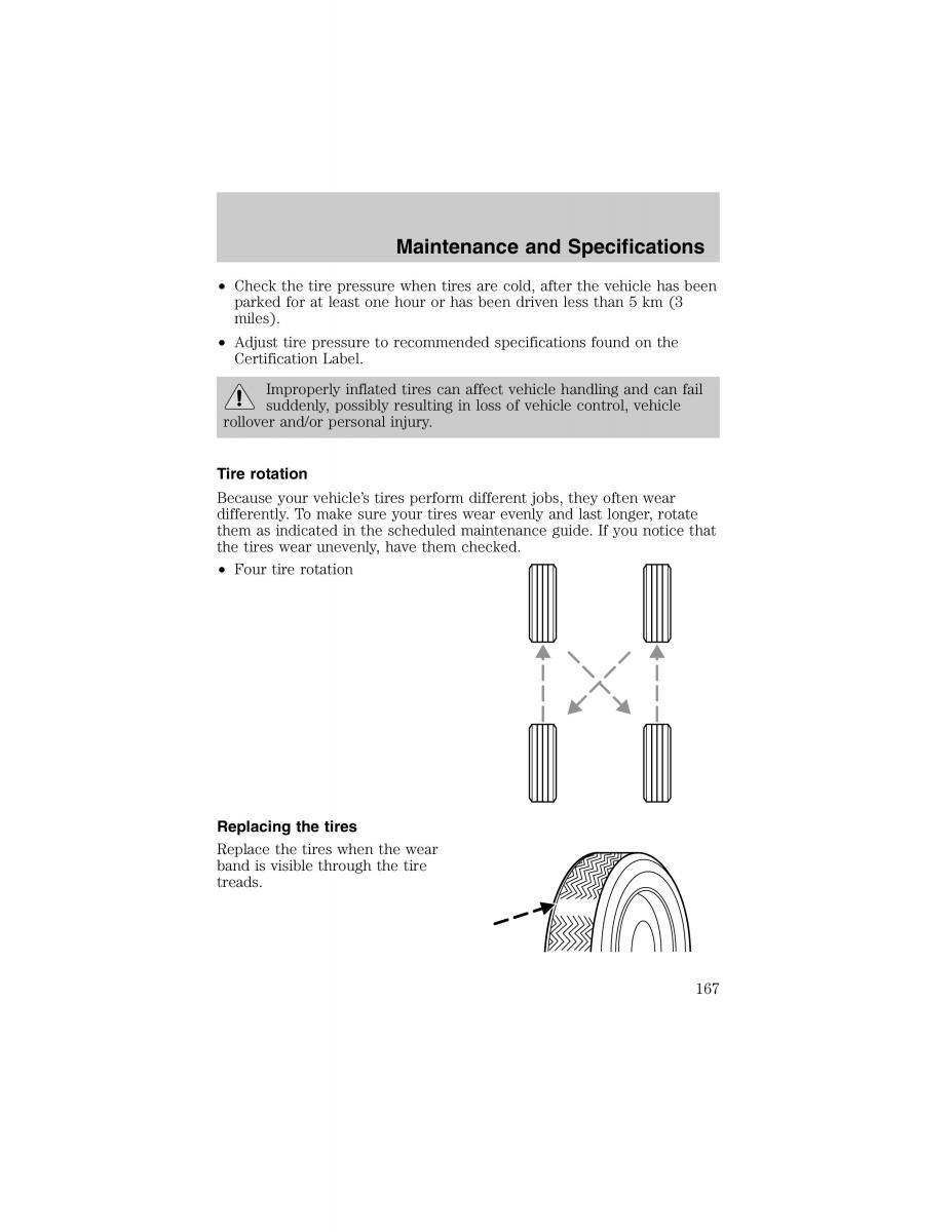 Ford Escort ZX2 owners manual / page 167