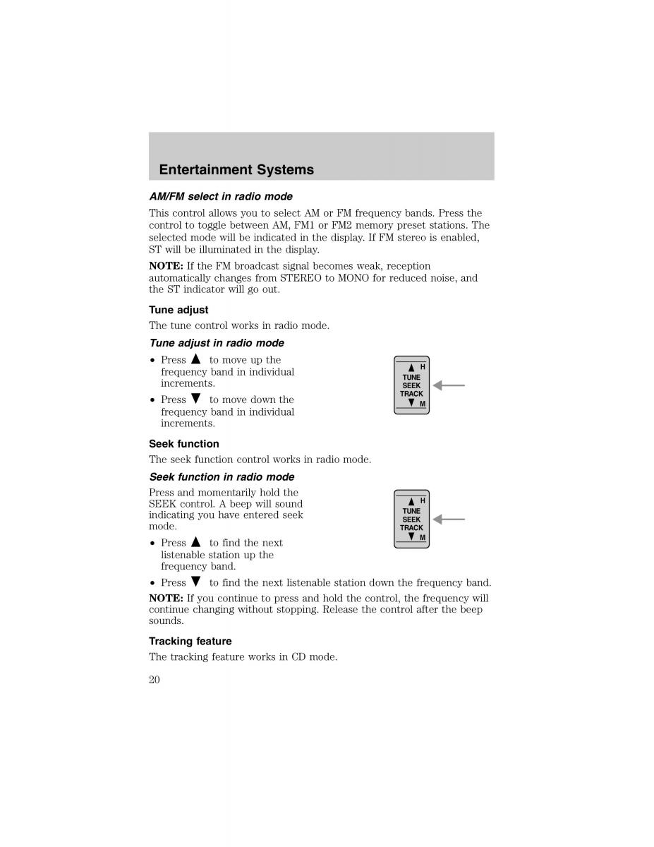 Ford Escort ZX2 owners manual / page 20