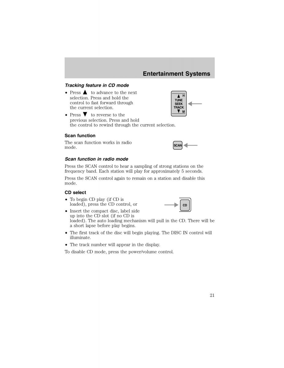 Ford Escort ZX2 owners manual / page 21