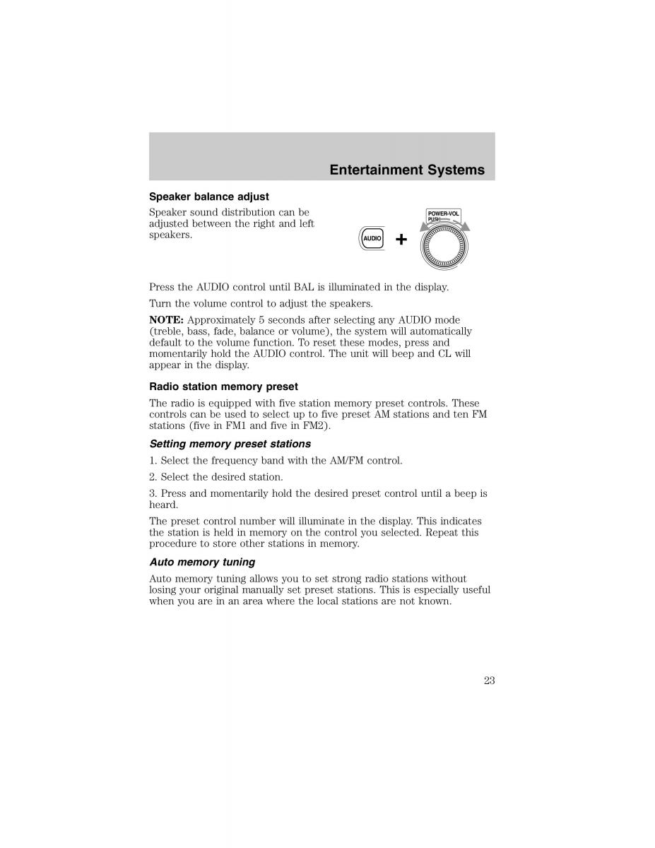 Ford Escort ZX2 owners manual / page 23