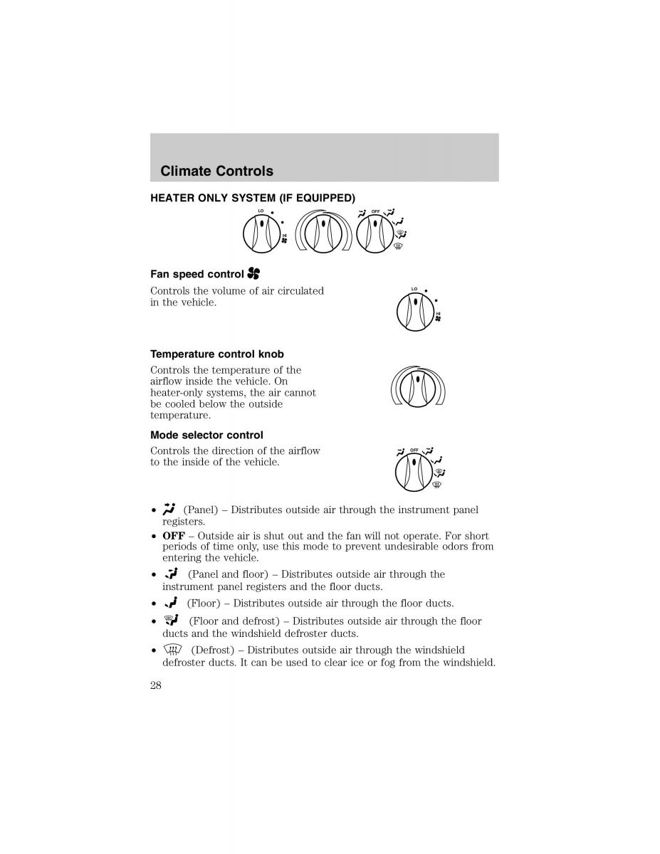 Ford Escort ZX2 owners manual / page 28