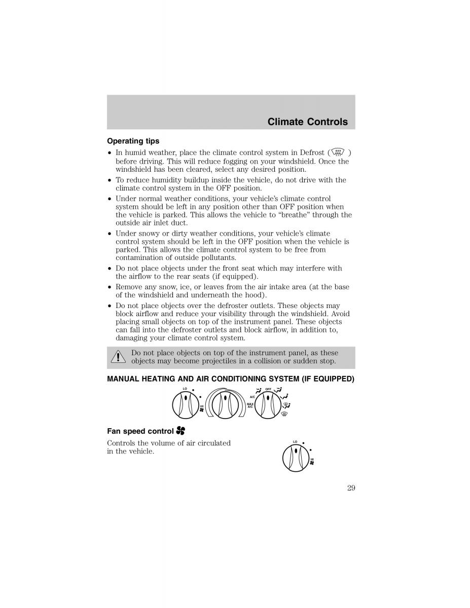 Ford Escort ZX2 owners manual / page 29