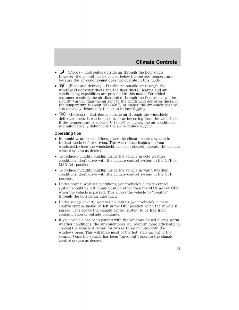 Ford Escort ZX2 owners manual / page 31