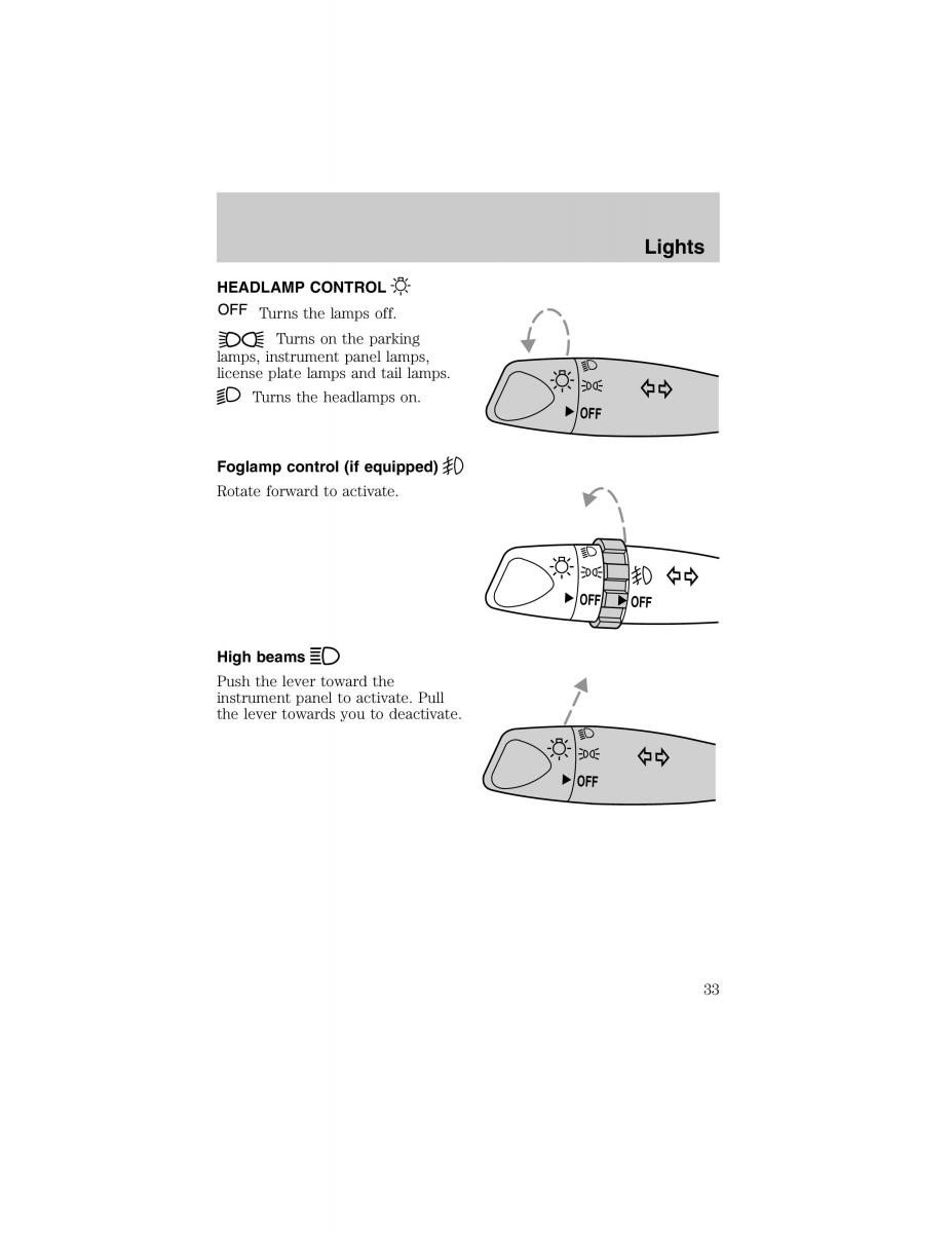 Ford Escort ZX2 owners manual / page 33