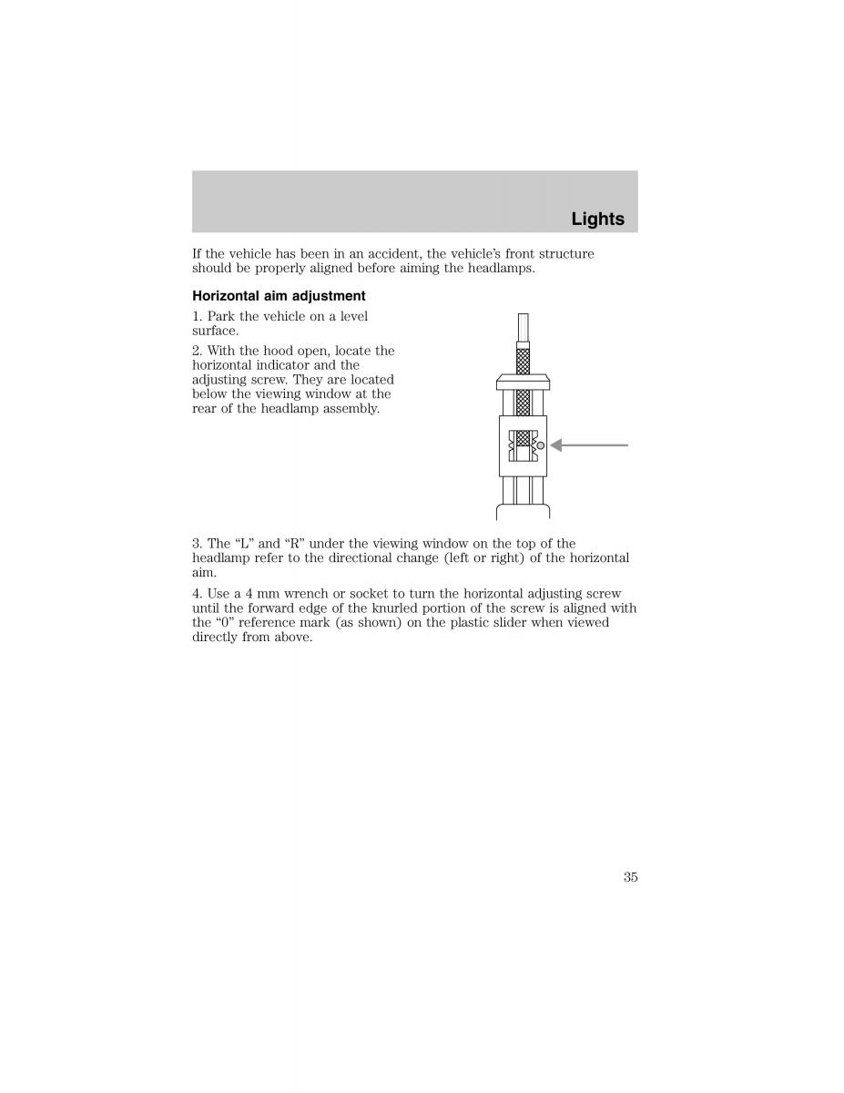 Ford Escort ZX2 owners manual / page 35