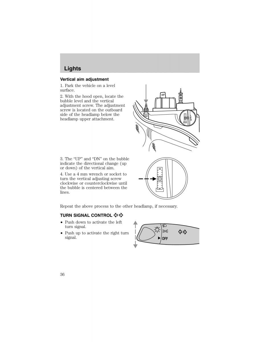 Ford Escort ZX2 owners manual / page 36