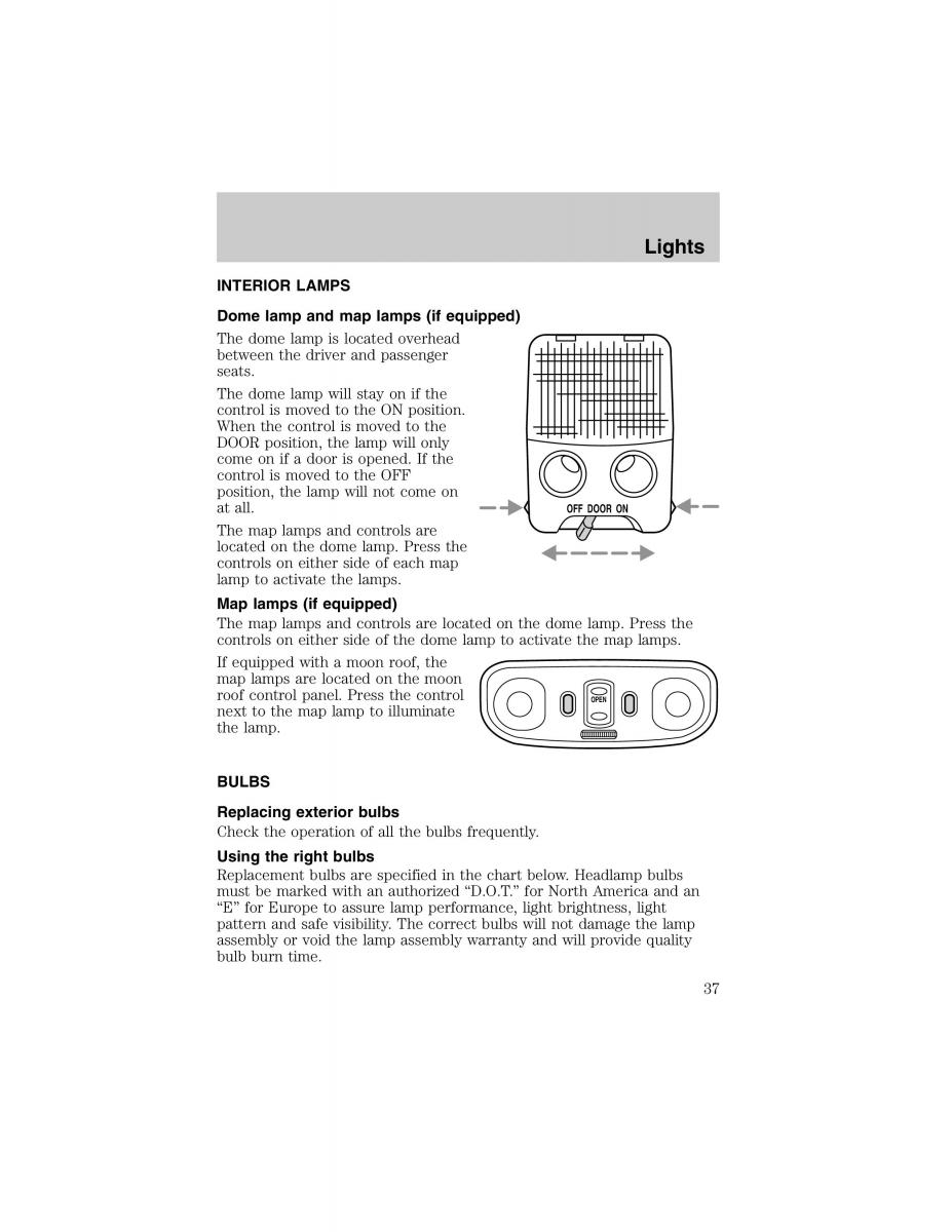 Ford Escort ZX2 owners manual / page 37