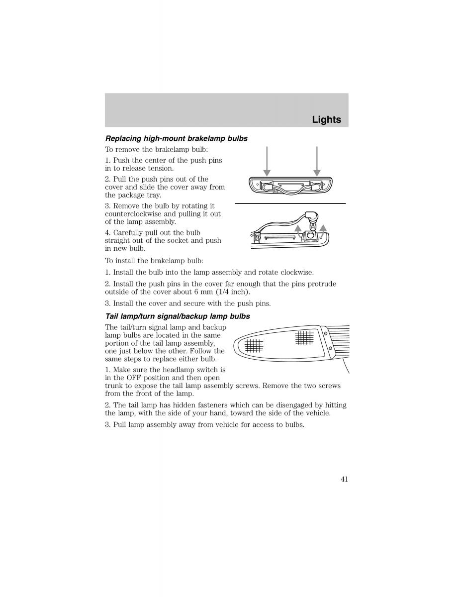 Ford Escort ZX2 owners manual / page 41