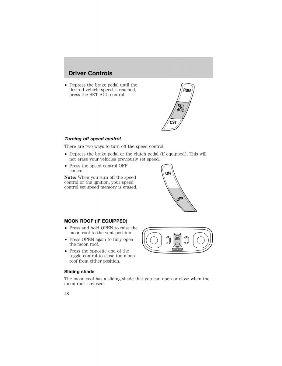 Ford Escort ZX2 owners manual / page 48