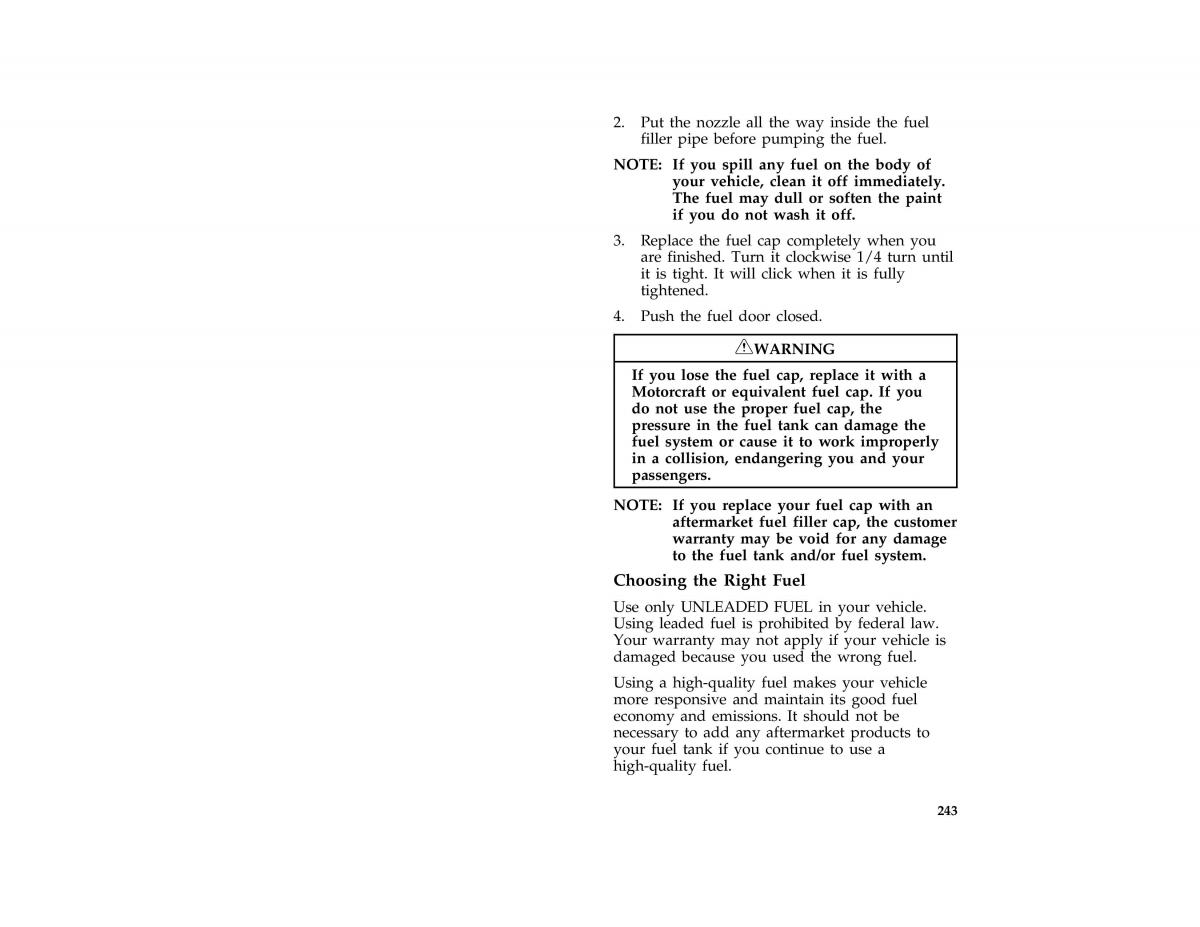 Ford Mustang IV 4 owners manual / page 237