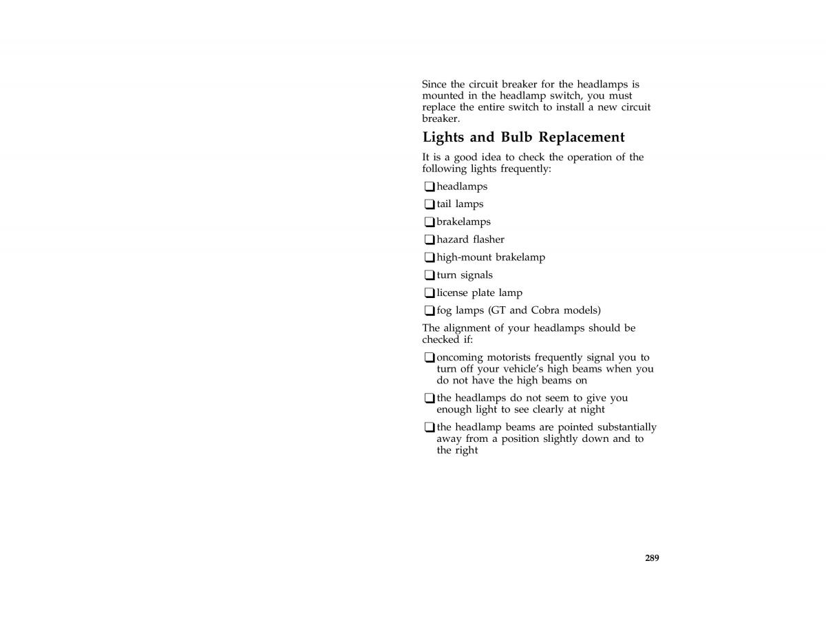 Ford Mustang IV 4 owners manual / page 283