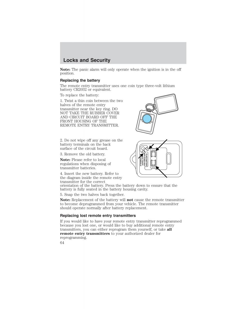 manual  Ford Ranger Mazda B Series owners manual / page 64