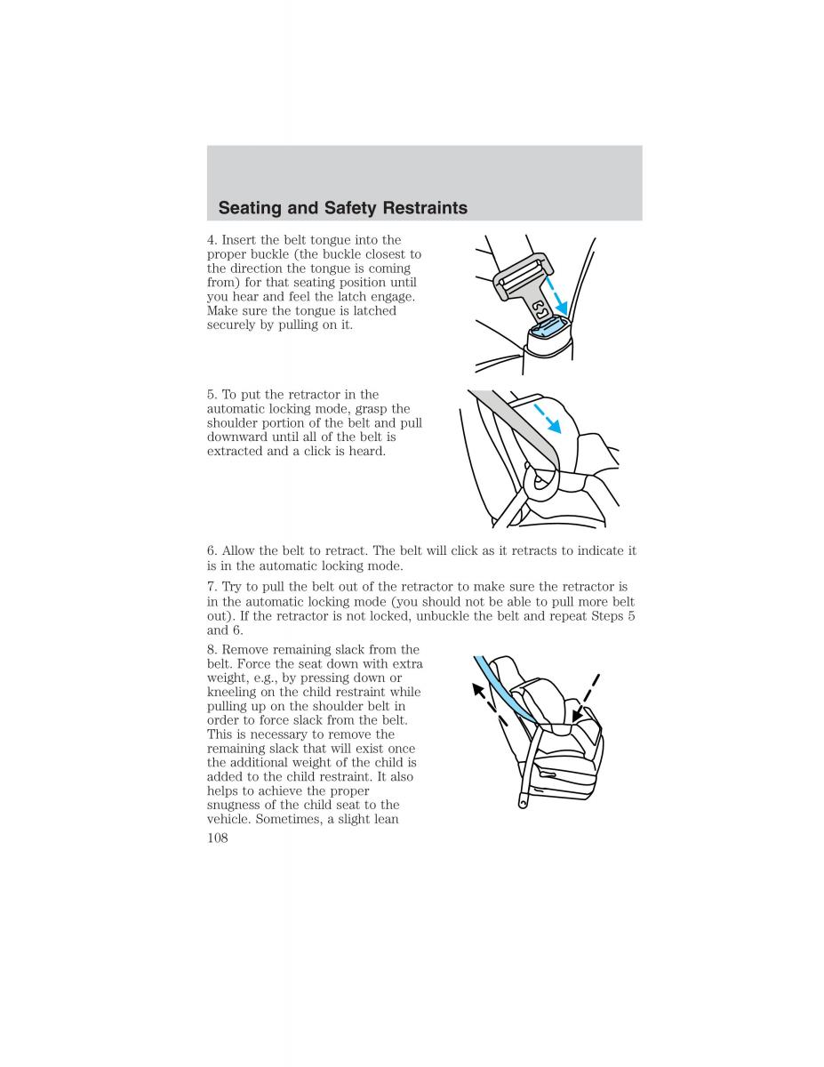 manual  Ford Ranger Mazda B Series owners manual / page 108