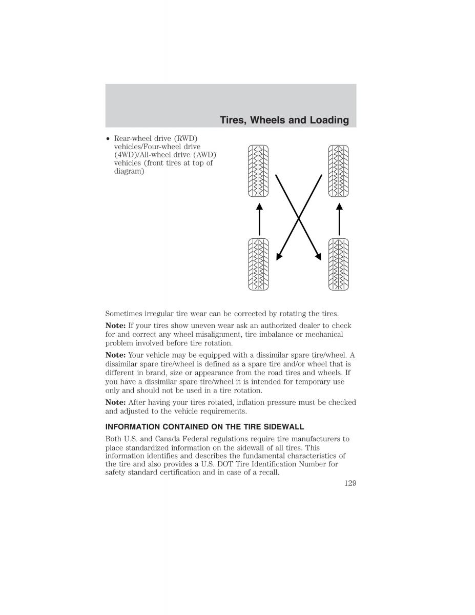 manual  Ford Ranger Mazda B Series owners manual / page 129