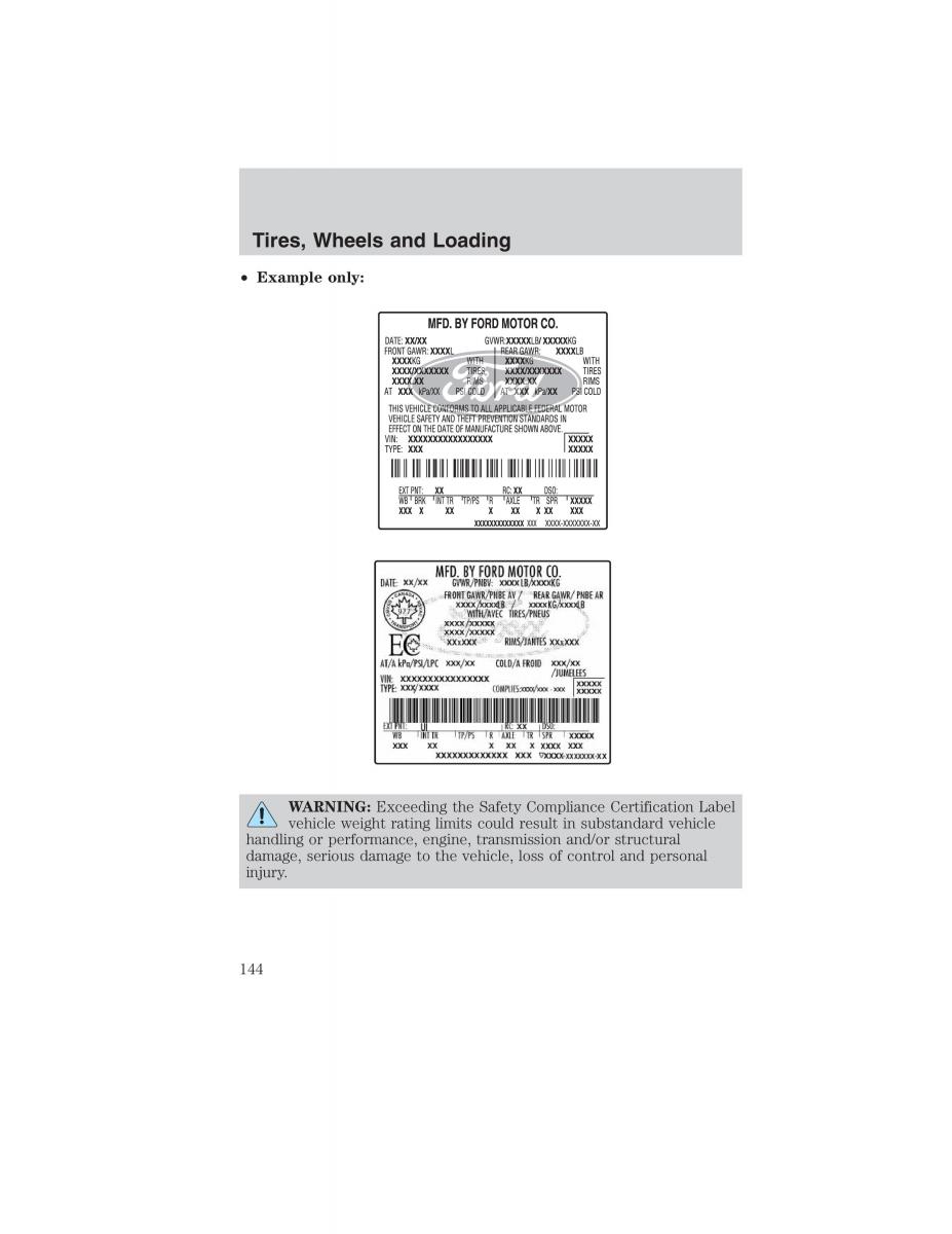 manual  Ford Ranger Mazda B Series owners manual / page 144