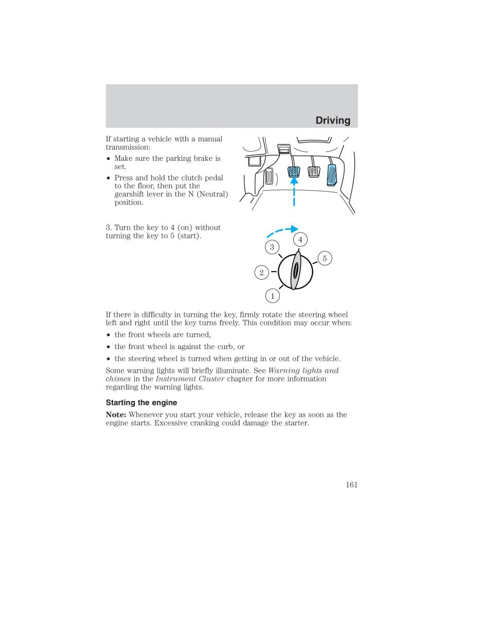 manual  Ford Ranger Mazda B Series owners manual / page 161