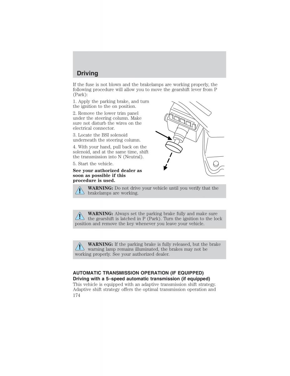 manual  Ford Ranger Mazda B Series owners manual / page 174