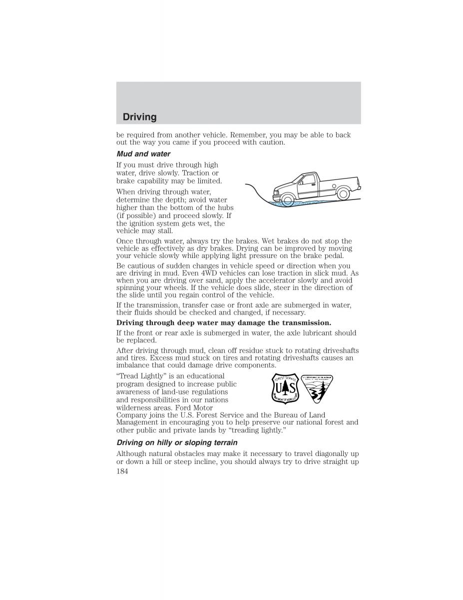 manual  Ford Ranger Mazda B Series owners manual / page 184