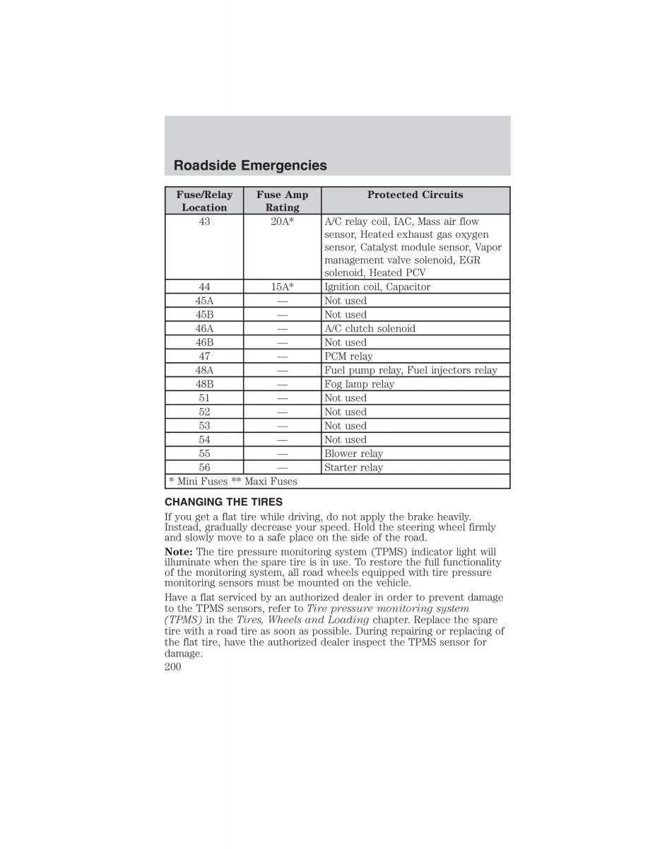 manual  Ford Ranger Mazda B Series owners manual / page 200