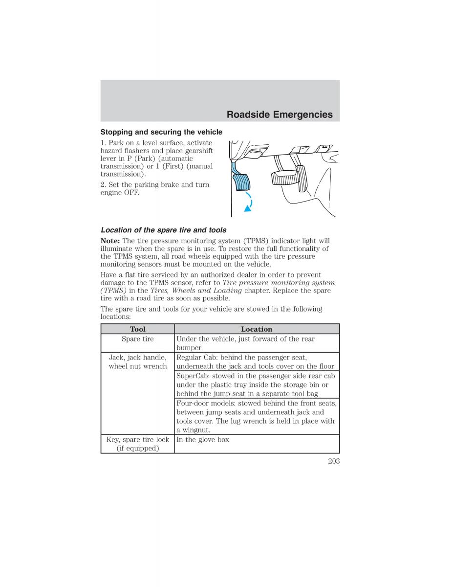 manual  Ford Ranger Mazda B Series owners manual / page 203